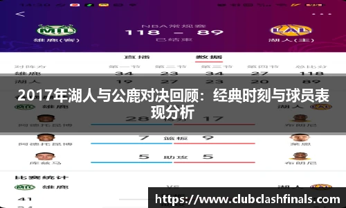 2017年湖人与公鹿对决回顾：经典时刻与球员表现分析