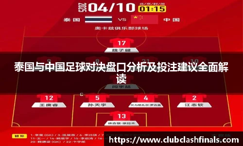 泰国与中国足球对决盘口分析及投注建议全面解读